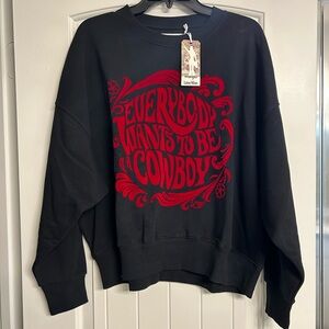 NWT Wrangler x Lainey Wilson Black Crewneck Sweater SZ M Women’s